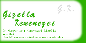 gizella kemenczei business card